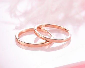 Thin Hoop Earrings, Large Endless 18k Rose Gold Hoops, Dainty Minimalist 18k Rose Gold  Hoop Earrings, Tiny Everyday Hoops, Christmas Gift