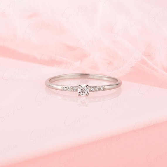 Dainty minimalist 925 sterling silver promise ring for her, Small & tiny womens engagement ring, Gift for her, Delicate silver wedding ring