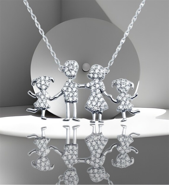Child silhouette hotsell necklace