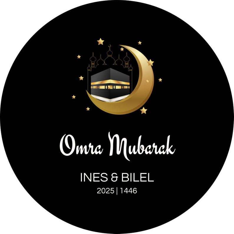 Targa Acrilica Personalizzata Umrah Mubarak Con Supporto – Regalo Islamico Per Hajj, Ramadan, Eid Con Foto, Nome E Data (Formato A5, 14,8x21 Cm)