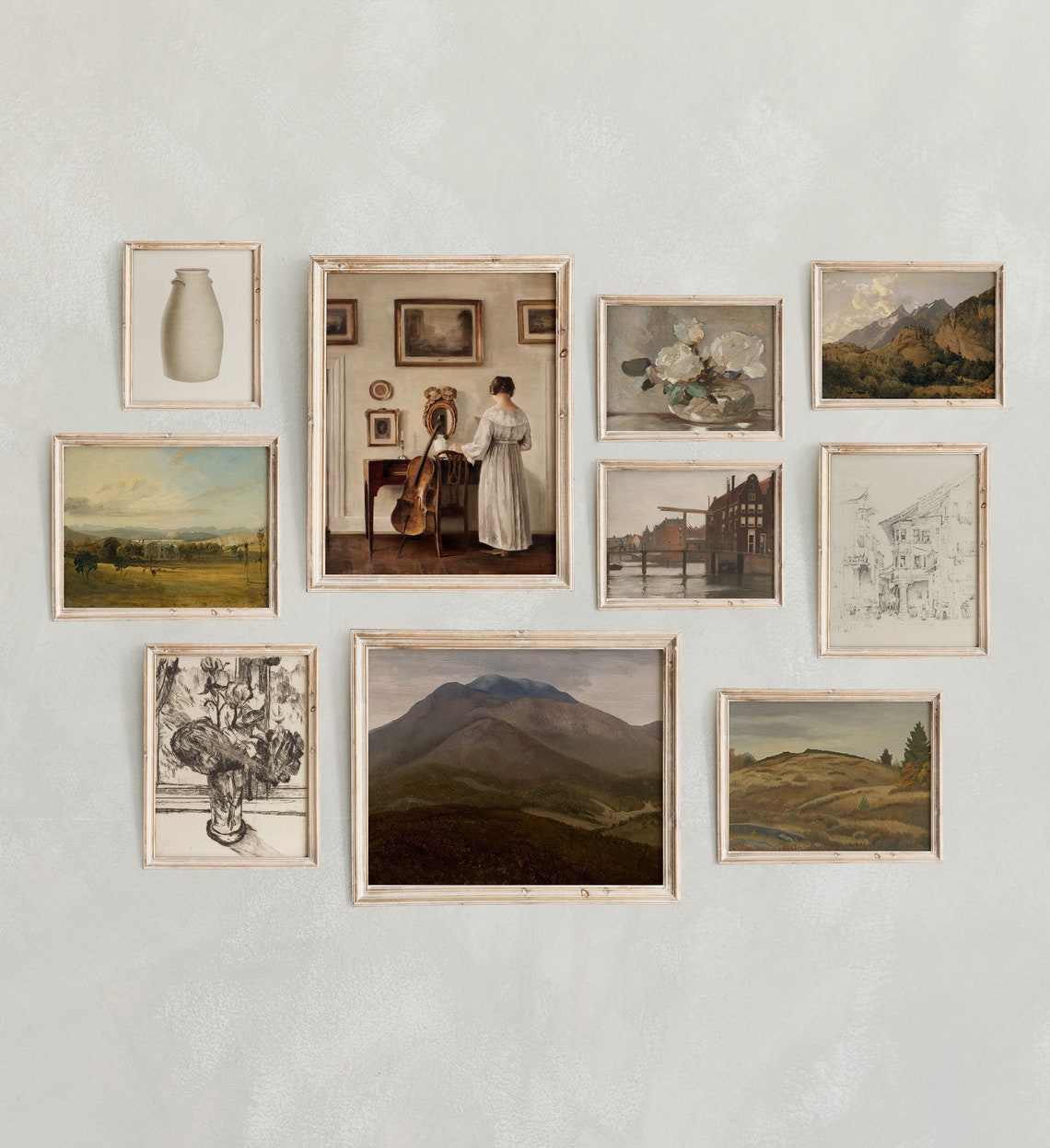 Vintage Gallery Wall Art SET of Ten French Country Farmhouse Etsy