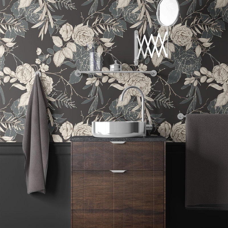 Bathroom Wallpaper - Etsy