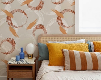 Abstract Circle Wallpaper – Peel and Stick Removable Wall Mural