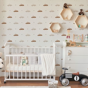 Cars Kids Wallpaper, Peel and Stick Nursery Wall Mural