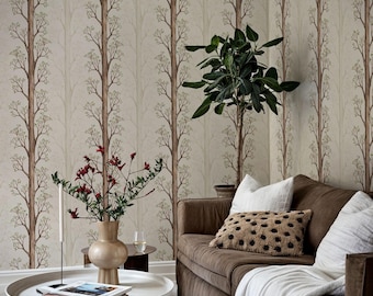 Tree Trunk Wallpaper: Peel and Stick Woodland Wall Mural
