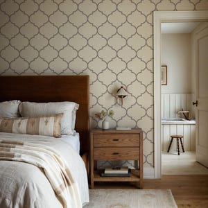 Geometric Wallpaper, Peel and Stick or Traditional, Moroccan Style Geometric Removable Mural, Self Adhesive Wallpaper, Home Decor Wall Art