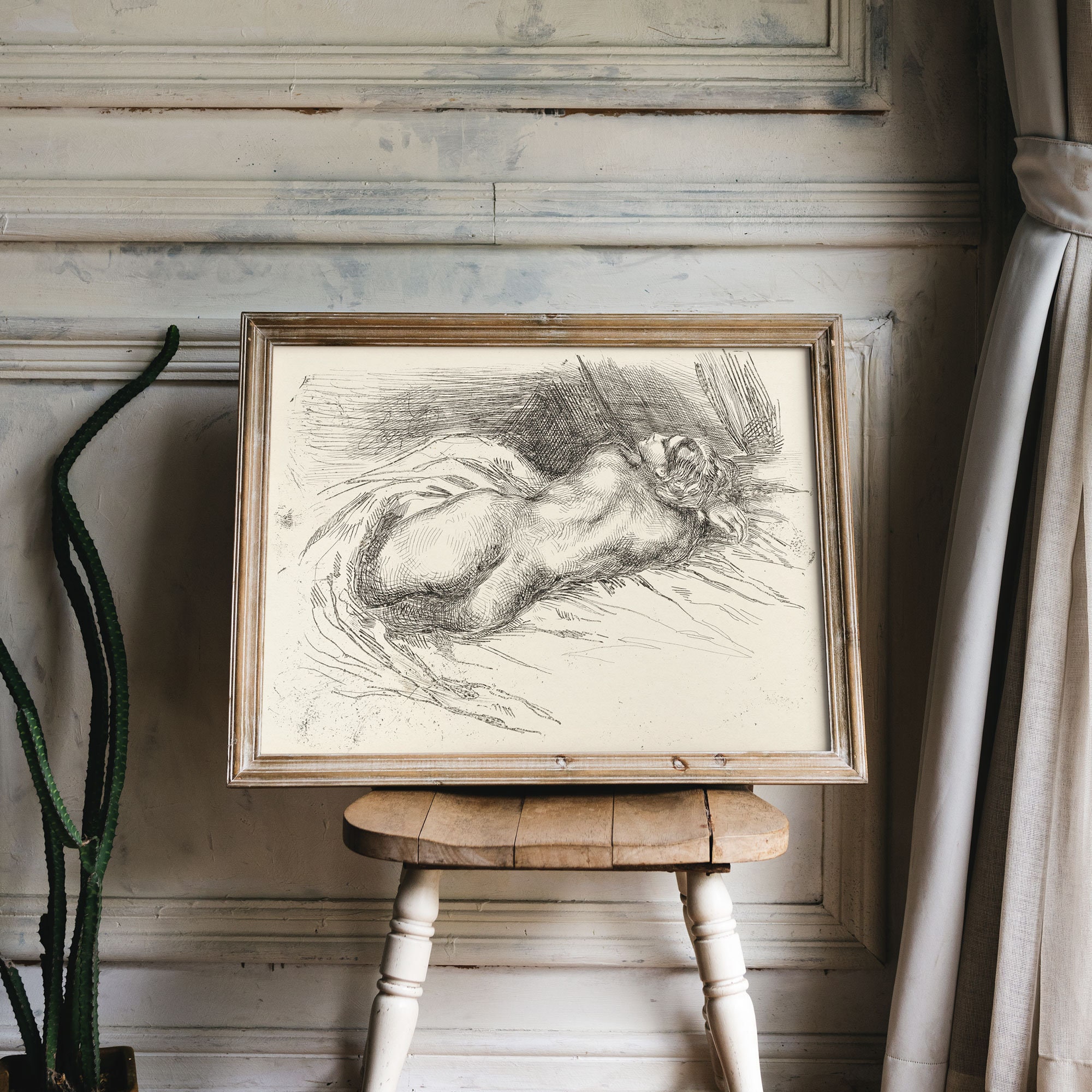 Vintage Erotic Nude Art of a Naked Woman Nude Woman Sketch | Etsy