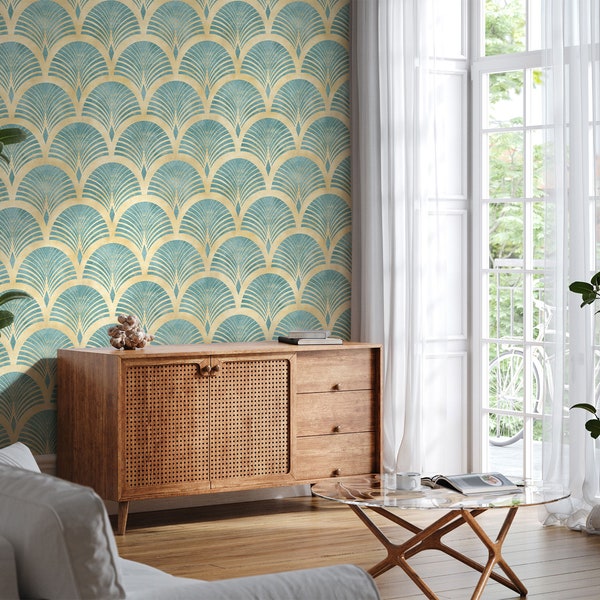 Accent Wall Paper Gold Etsy UK