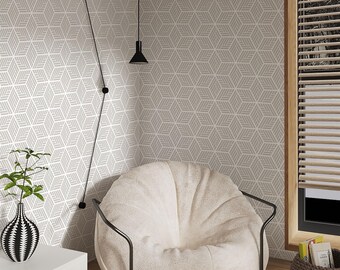 Geometric Peel and Stick Wallpaper: Minimalist Removable Wall Mural