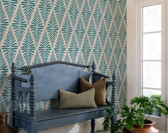 Minimalist Leaves Wallpaper: Geometric Botanical Peel and Stick Mural