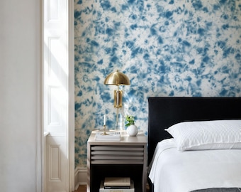 Abstract Blue Cloud Wallpaper – Modern Peel and Stick Removable Wall Mural