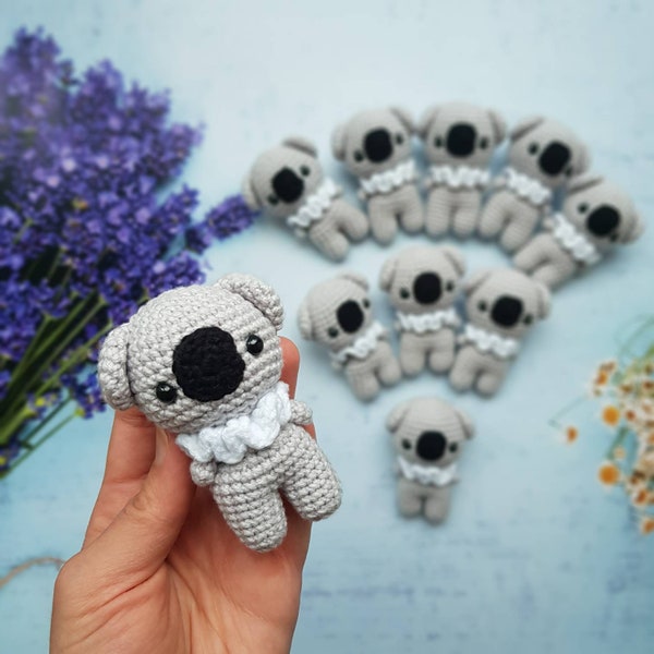 Koala keychain, koala bear baby, koala gifts, squishy koala,  crocheted koala, koala party, miniature koala, micro crochet koala