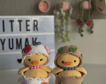 Handmade Crochet Chick Plushie Set – Easter Basket Stuffer