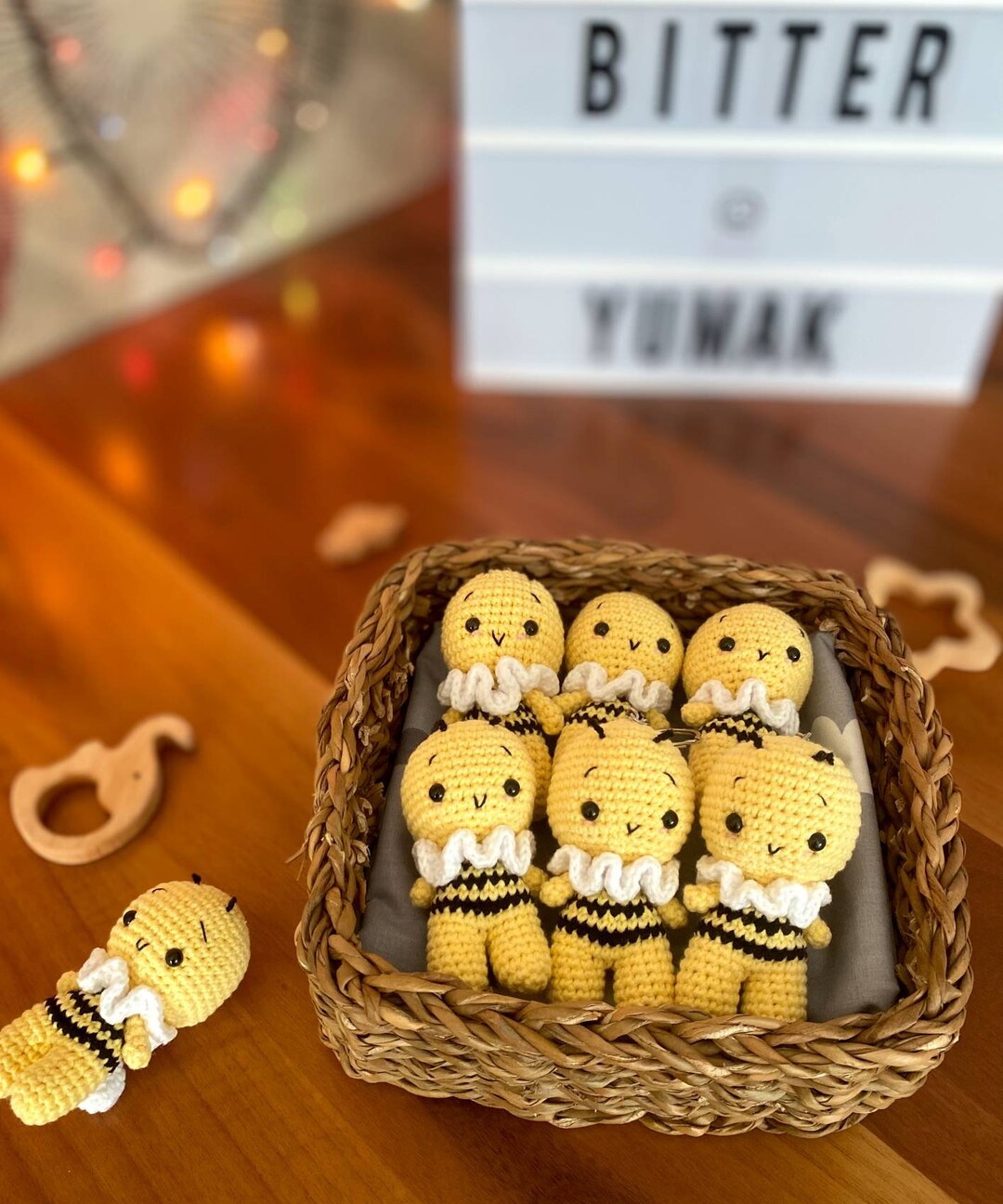 Handgehäkelte Bienen-Puppe Aus Wolle – Positives Geschenk Mit Glückskarte, Für Frauen, Männer, Teenager