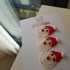 Santa Claus hair clip, my first christmas, funny christmas gift, christmas crochet, baby christmas gift, baby first christmas