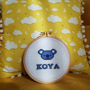 Bt21 koya handmade gift, Bt21 gifts for friend, embroidery bt21
