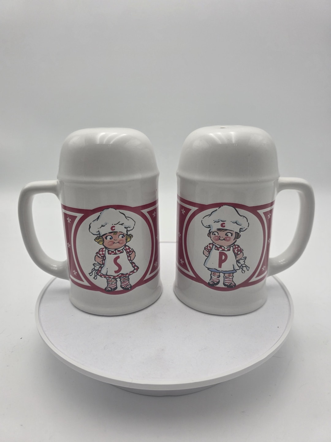 Vintage Chef Salt and Pepper Shakers Mug Style Ceramic Kitchen Set ...