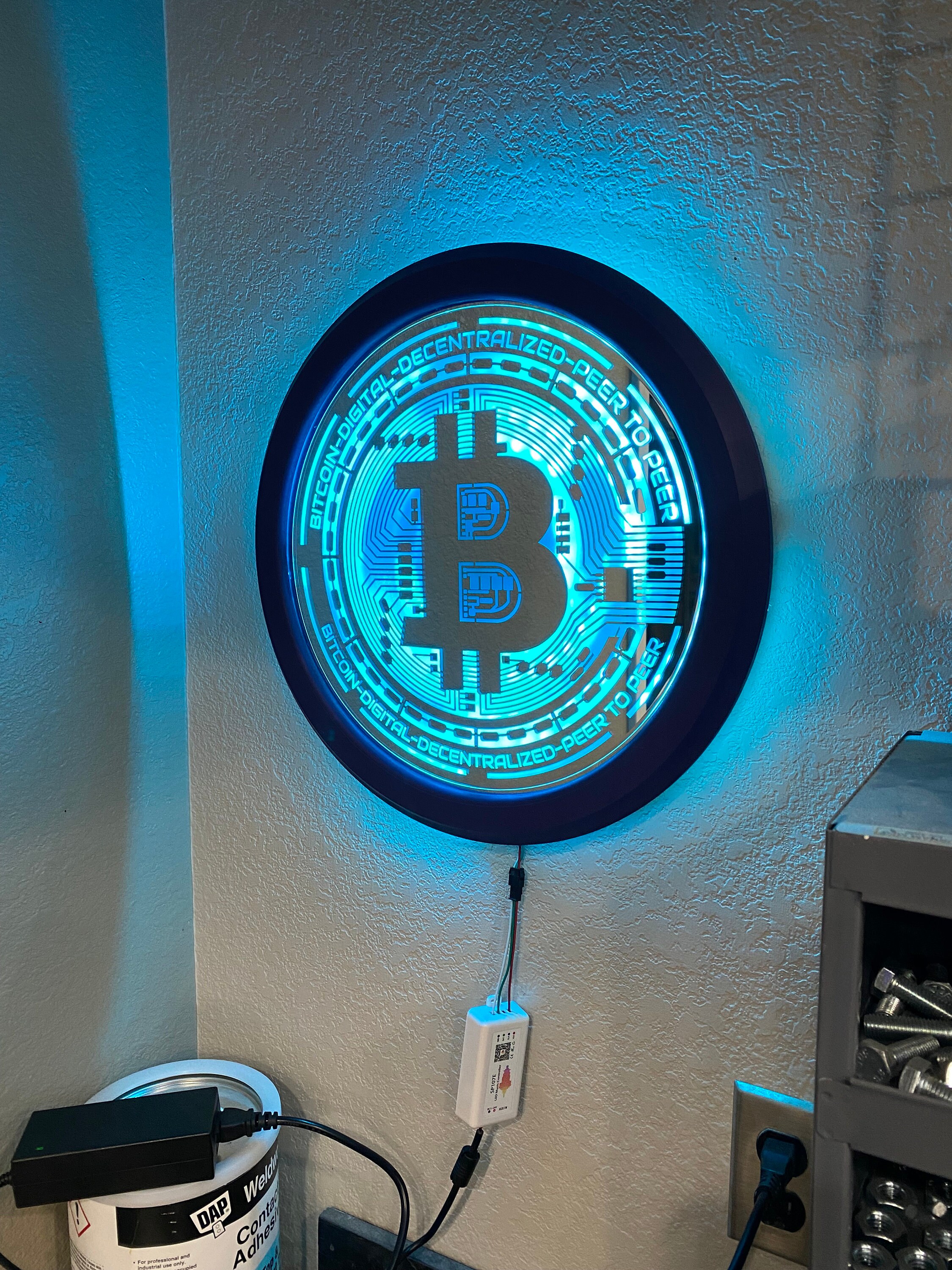 Crypto Mirror Bitcoin Wall Art With Leds Bluetooth Music Controlled - Etsy