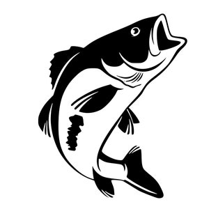 Bass Fish Svg, Fishing Design, Fisherman Svg, Png, Dxf, Eps Dateien für Cricut und andere Vinyl Schneidemaschinen