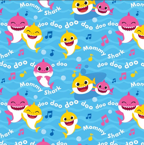 Baby Shark Wrapping Paper Baby Shark Gift Wrap Mommy Shark - Etsy