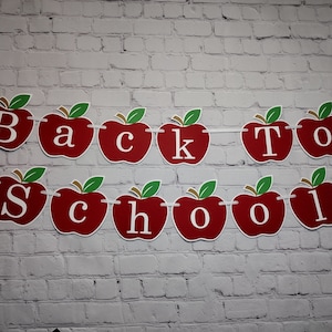 Back To School Banner, School Banner, Teacher Banner, Apple Banner, Back To School Party, Classroom Decorations, First Day Of School, Kids