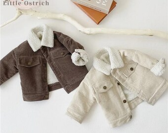 Baby's Cozy Corduroy Jacket: 0-3Y Child's Essential for Cold Seasons, Perfect for Both Boys and Girls