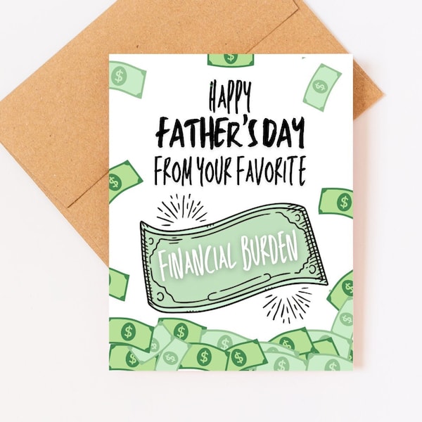 Father's Day Card | Funny Father's Day Card | Father's Day Card From Kids | Father's Day Card for Husband | Financial Burden