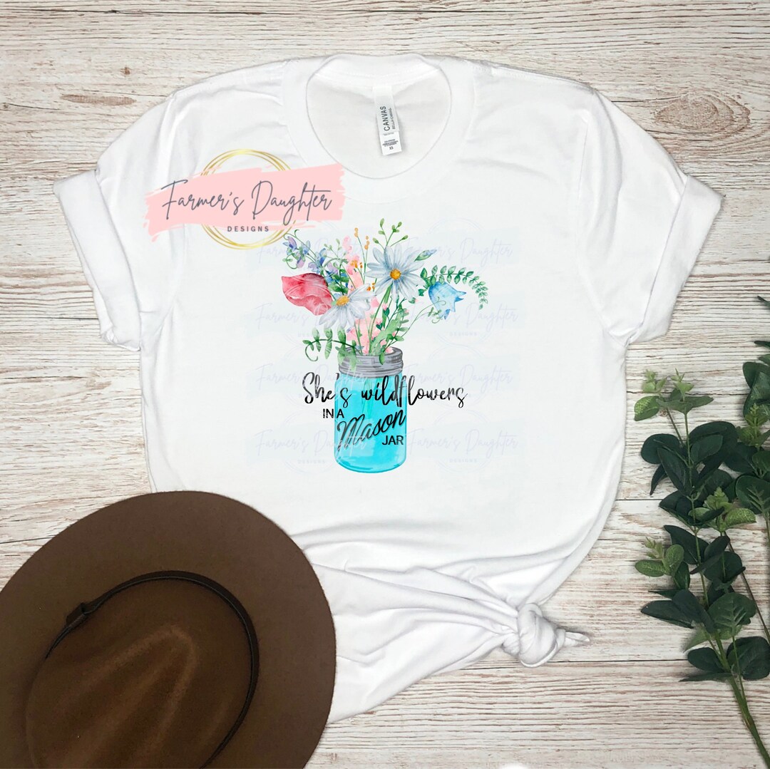She's Wildflowers in a Mason Jar PNG Country Music Design