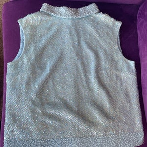 Blusa vintage con lentejuelas de Saks Fifth Ave, talla 38