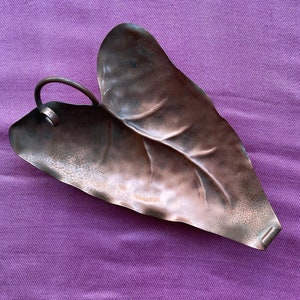 Vintage Gregorian copper leaf dish