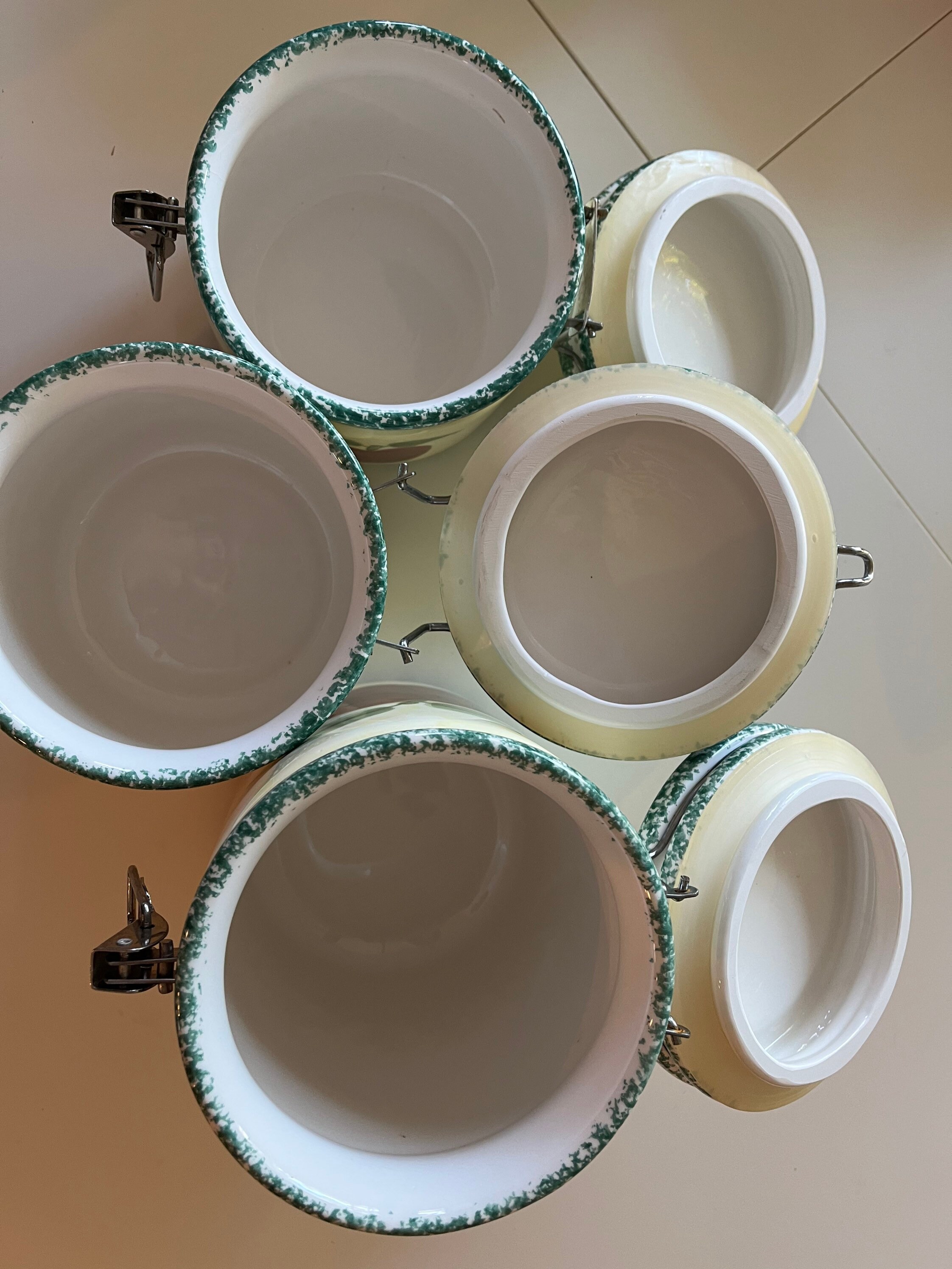 Gibson Canisters Set of 3 With Checker Board Bottom and Apple Etsy