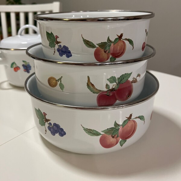 Enamel Nesting Bowls Etsy