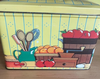 Vintage Metal Recipe Card Box