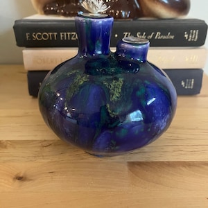 Signed Latteman Oil Lamp/ Unique Pottery/ Double Wick