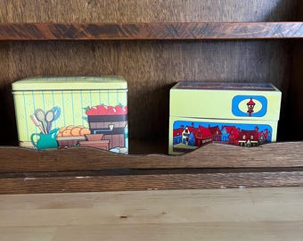 Vintage Metal Recipe Card Boxes