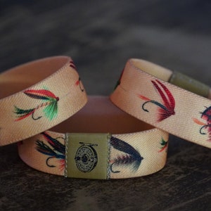 Fly Fishing Bracelet With Vintage Flies And Reel - Super Comfortable Stretch Bracelet - One Size Fits Most