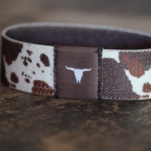 Western Style Cow Print Bracelet Southwest Cow Skull - Super Comfortable Stretch Bracelet - One Size Fits Most