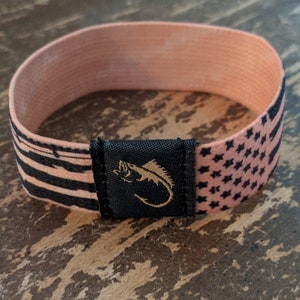 Distressed Flag Bass Fishing Bracelet - Super Comfortable Stretch Bracelet - One Size Fits Most