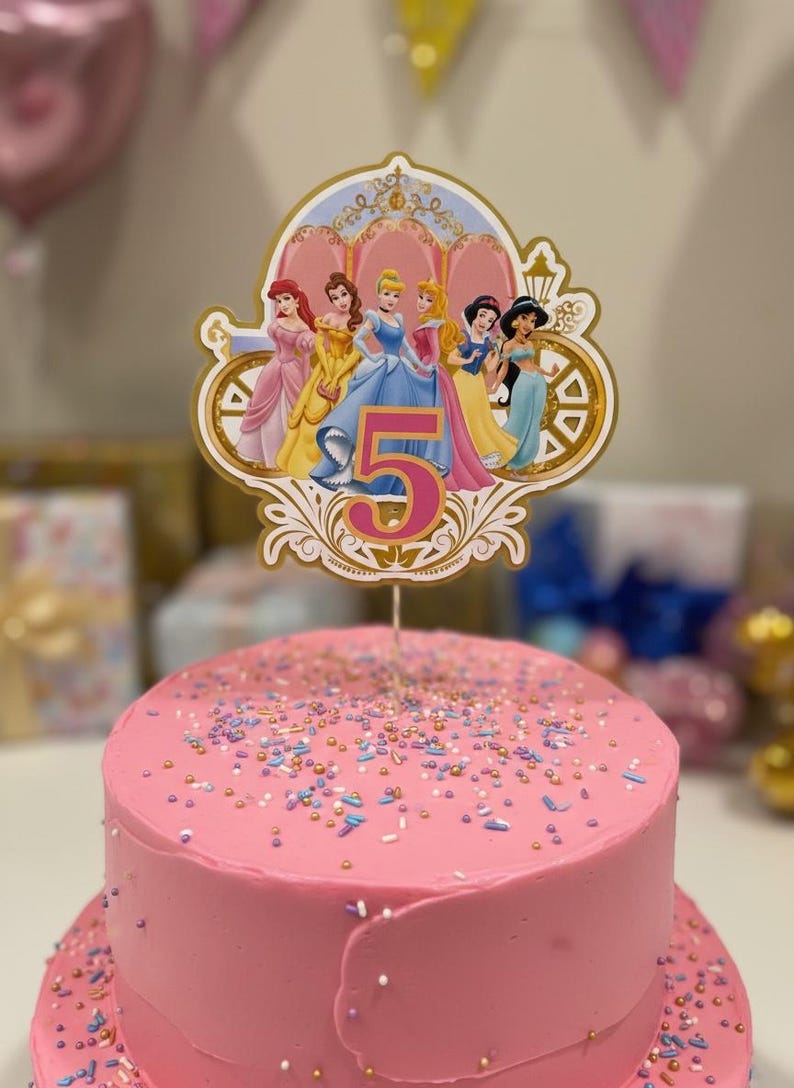 Personalized Disney Princess Cake Topper, Custom Name Age Birthday ...
