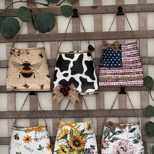 Decoupaged Smashed Can Wall Pocket: Upcycled Tin Planter, Unique Home Decor