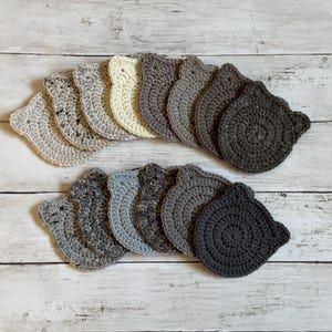 Handmade Crochet Cat Coasters | Neutral Pet Home Decor | Perfect Gift for Cat Lovers | Fur Mama Mother&#39;s Day Gift