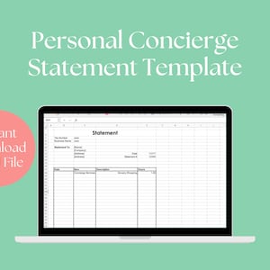 Customisable Time Statement Template | for Personal Concierge Business ...