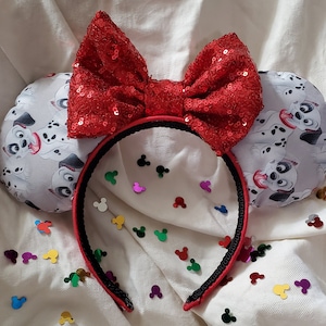 101 Dalmatians Mouse ears Pongo Perda Spot Cruella Deville Mickey Minnie Red