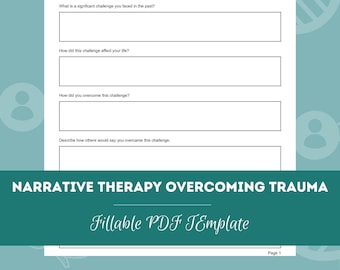 Narrative Therapie Trauma überwinden Arbeitsblatt | Bearbeitbare / ausfüllbare PDF-Vorlage | Für Counselors, Psychologen, Sozialarbeiter, Therapeuten