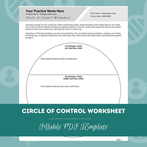 Circle of Control Worksheet - Etsy