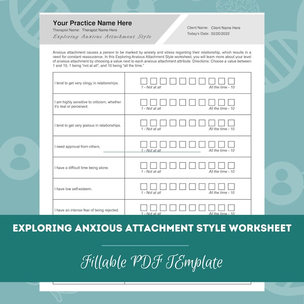 Attachment Style Worksheet Etsy