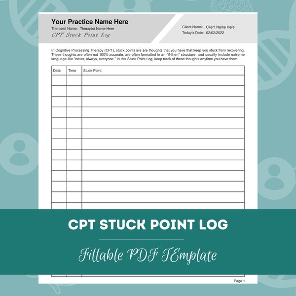 Stuck point log etsy