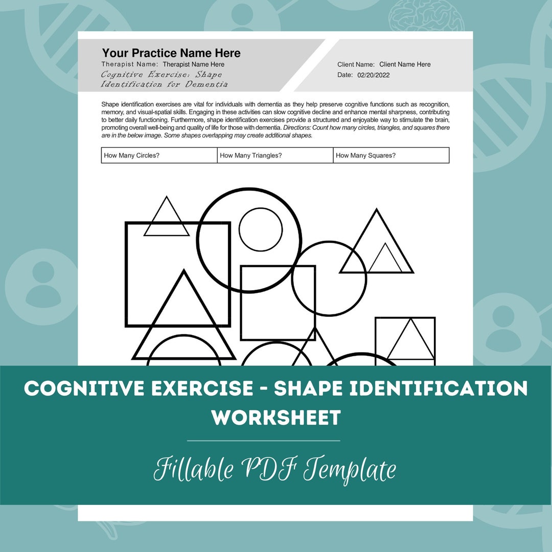 Shape Identification Exercise for Dementia Worksheet | Fillable PDF ...