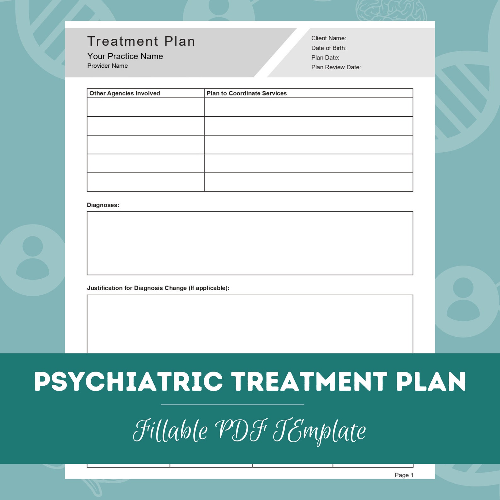 Psychiatric Forms Bundle Editable / Fillable / Printable PDF Templates ...