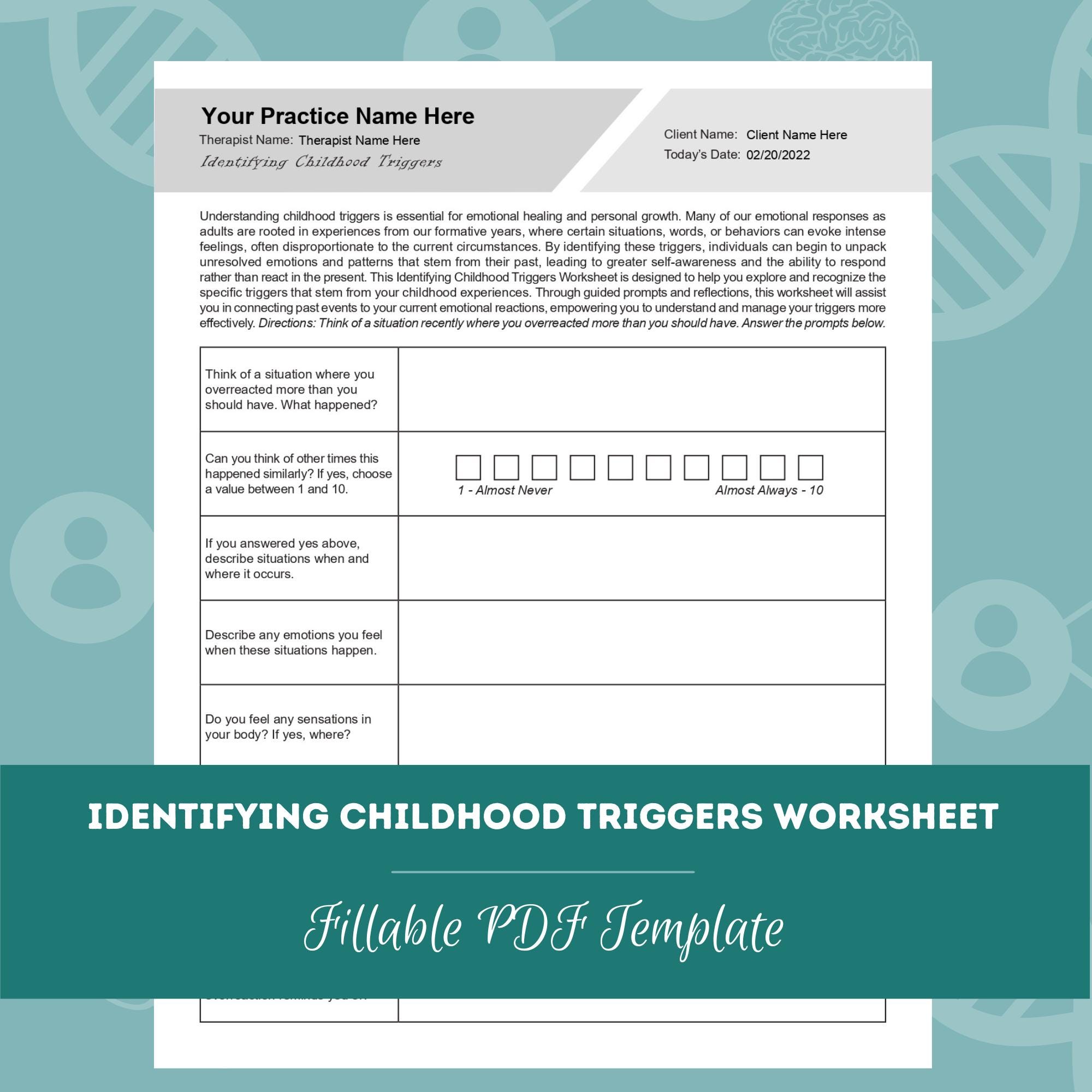 Identifying Triggers Worksheet.pdf Identifying Childhood Triggers Inner Child Worksheet (fillable ...